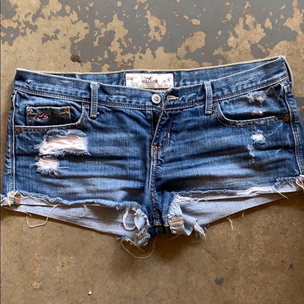 HOLLISTER distressed denim jean shorts size 29 (9)